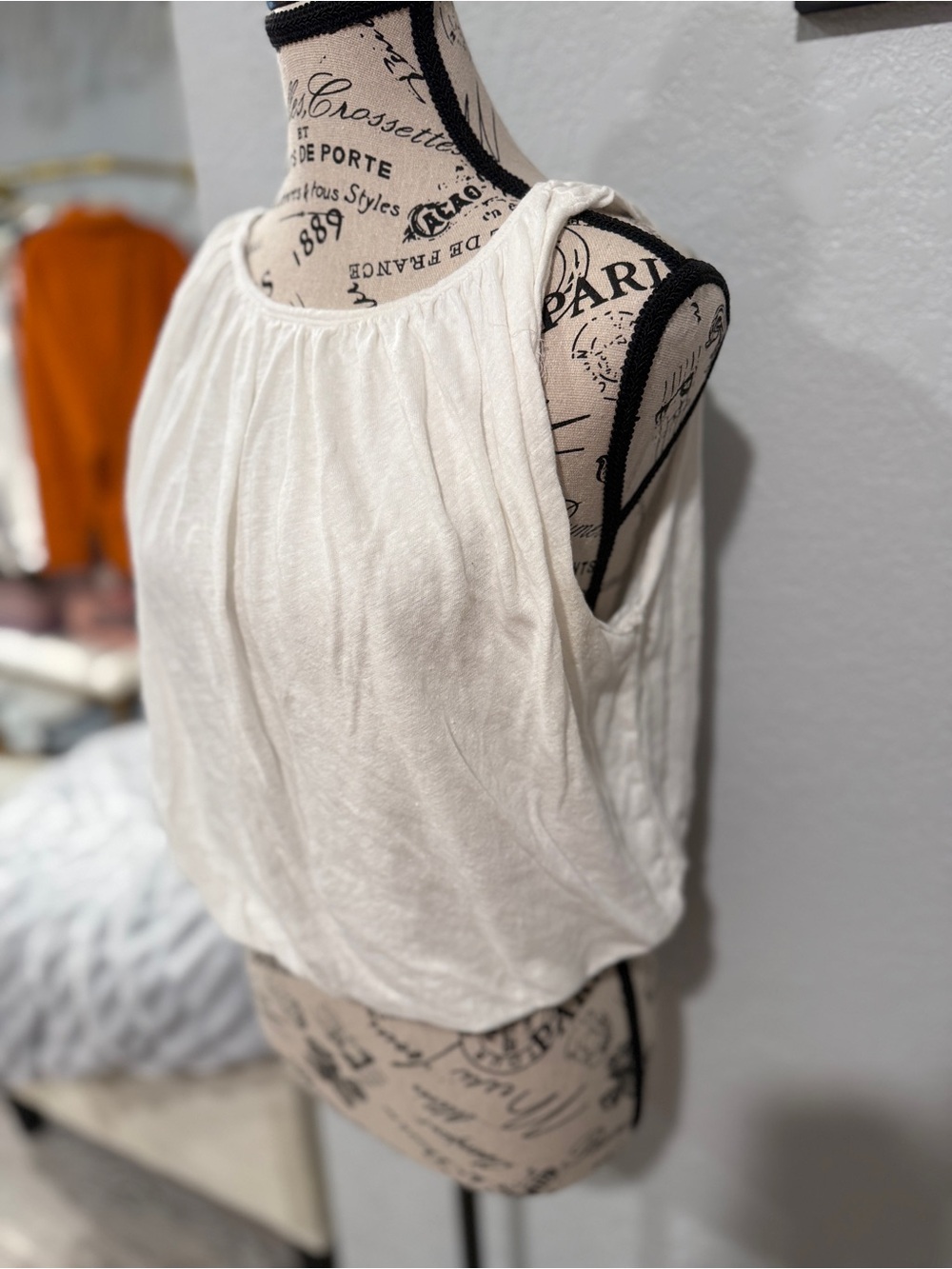 Free People We The Free Unconditional Tank Top White Linen Blend Small - Picture 3 of 8